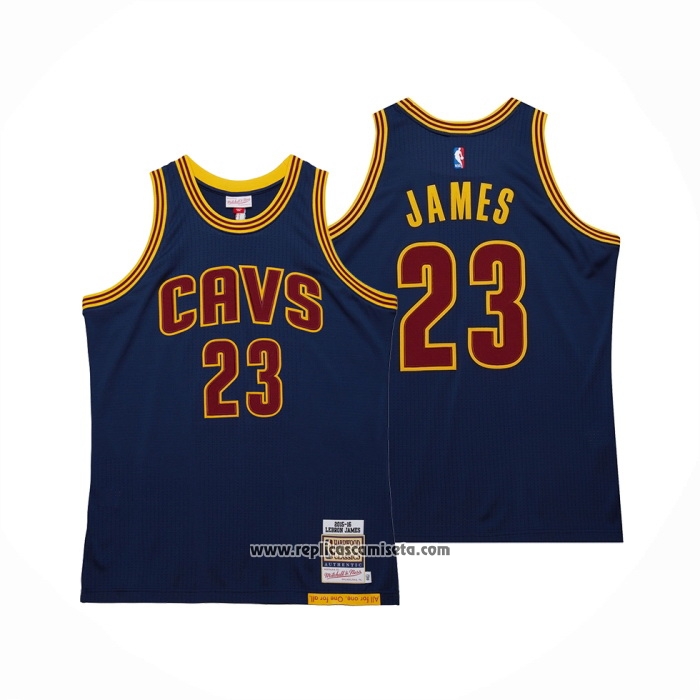 Camiseta Cleveland Cavaliers LeBron James #23 Mitchell & Ness 2015-16 Azul